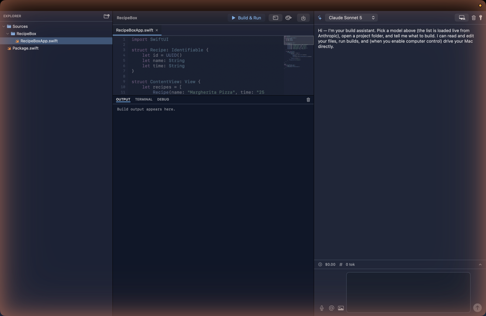 FableForge native macOS code editor with syntax highlighting and minimap